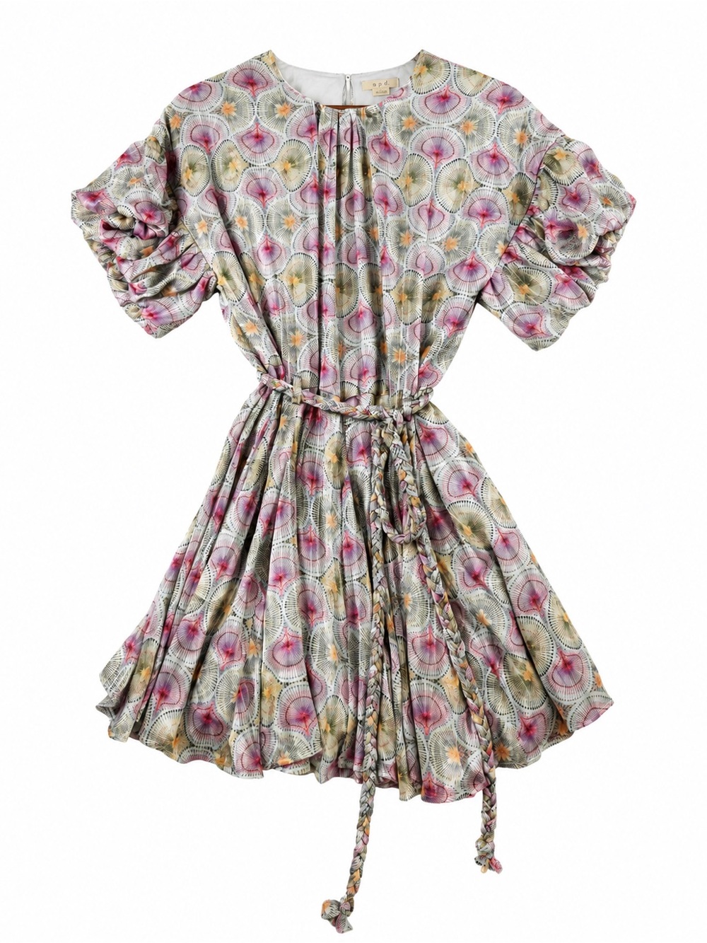NWT Cottagecore Floral Babydoll Dress Size M | Pink Belted Boho Mini Dress‎
